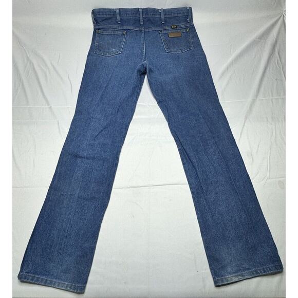 Wrangler Men's 936PWD Regular Fit Straight Leg Western Blue Jeans - Size 38x34.5 - Picture 2 of 6